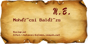 Mohácsi Balázs névjegykártya